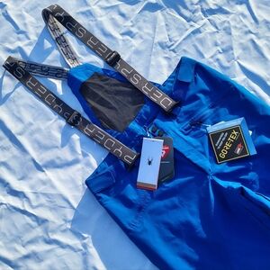 Spyder Dare GoreTex Bibs Mens Waterproof Ski Snow Blue Snow Pants Insulated New
